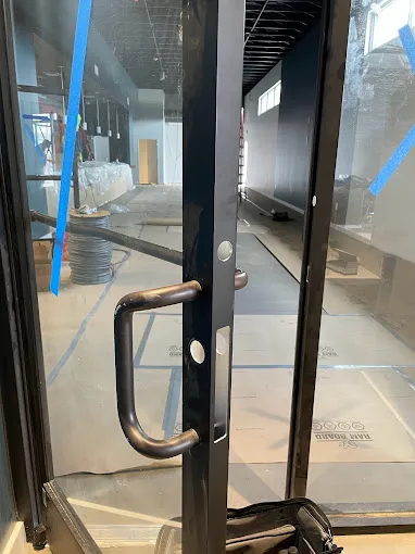 Commercial glass door hardware serviced by A1 All Locksmith DMV