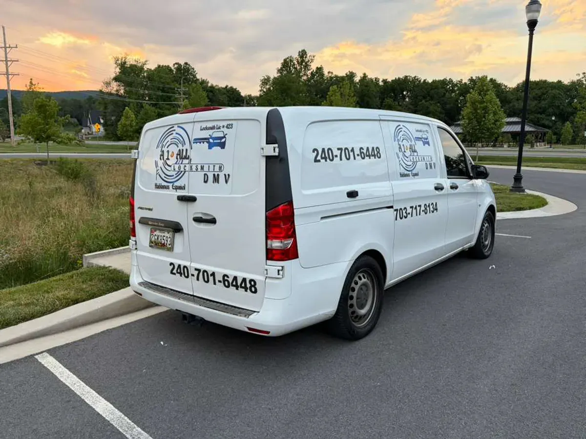 A1 All Locksmith DMV mobile van with company branding in Montgomery County