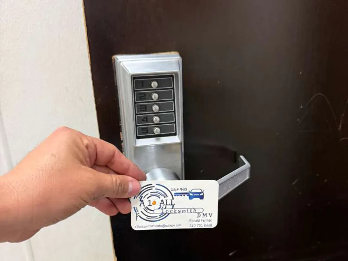 Residential keypad lock serviced by A1 All Locksmith DMV